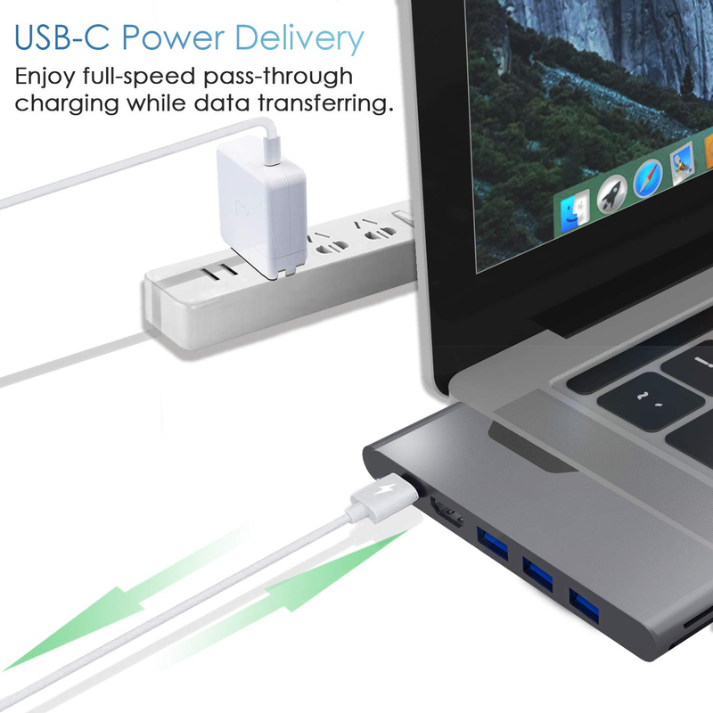 HDMI multiport adapter 8 In 1 Dual Connector USB Type C Hub Docking Station SD Tf Card Reader 4k Βίντεο USB