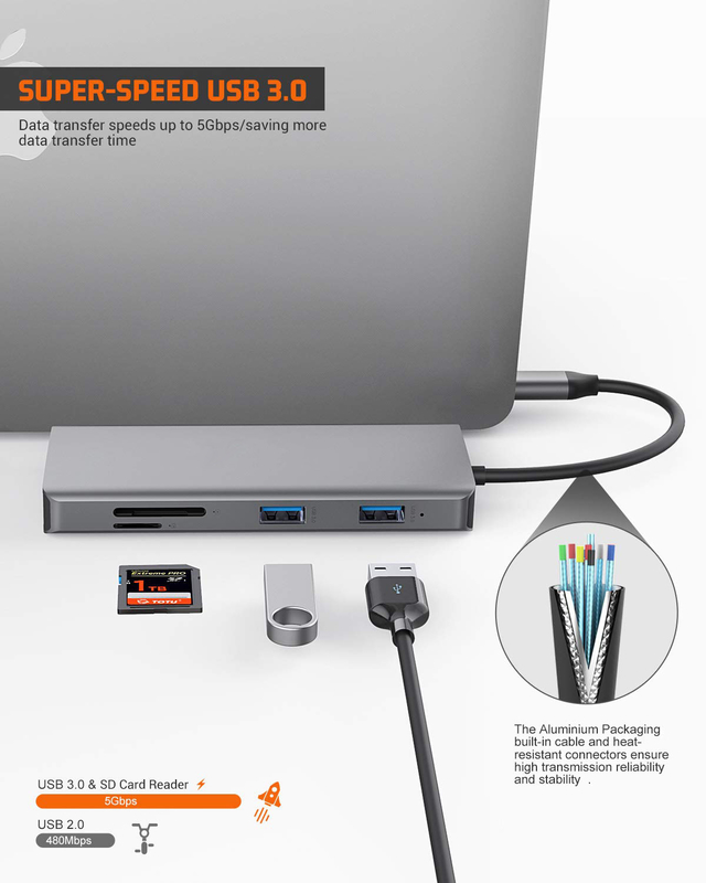 Εναλλακτικός διακόπτης USB C Rj45 12 σε 1 USB C Hub Τύπος-C προς PD HDMI USB3.0 USB2.0 USB-C SD TF