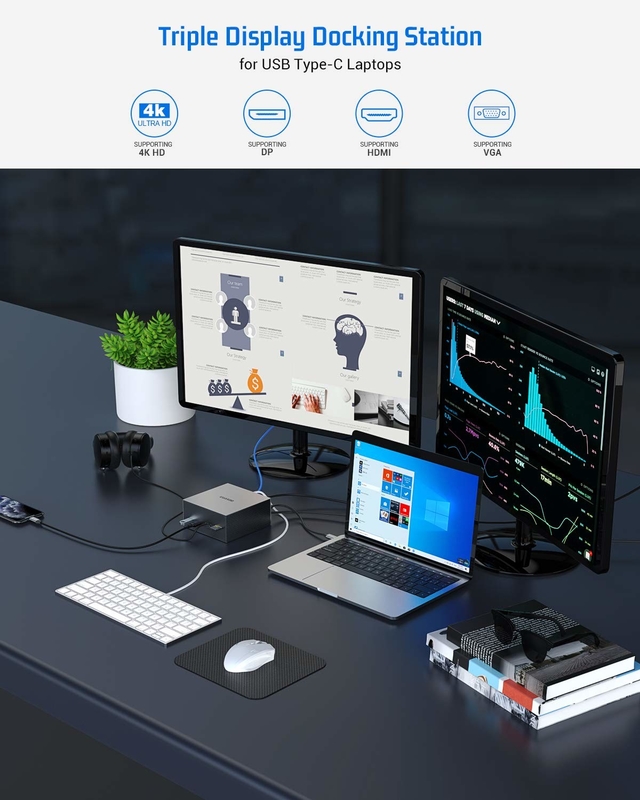 16 σε 1 USB-C Docking Station PD 100W Γρήγορη φόρτιση PC Host/USB 2.0/3.0 Hub/HDMI 4K60HZ /PD 4K/60HZ/RJ45 Gigabit