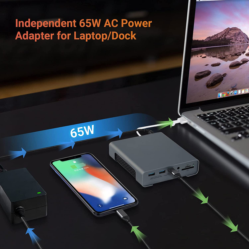 Δοκιμαστική USB Hub Adapter USB Type-C 4K 60hz Monitor HDMI Ethernet RJ45 Σταθμός αποσύνδεσης