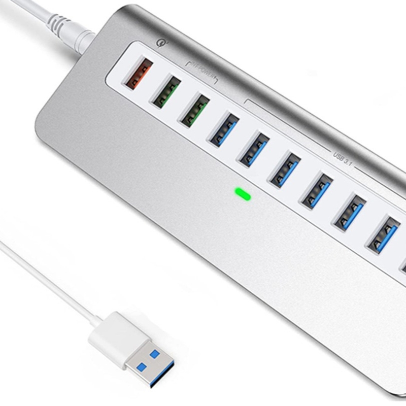7-In-1 USB-A Hub με DC JACKI USB 3.0 Τύπος A 10Gbps για Λάπτοπ και PC