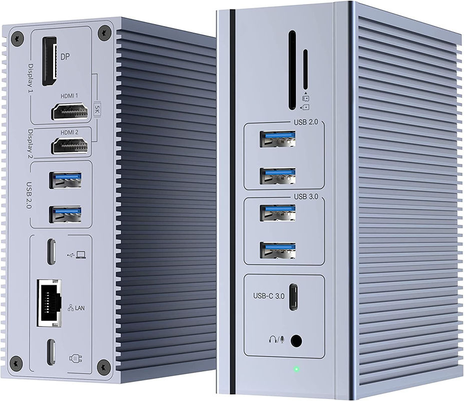 Σταθμός αποσύνδεσης φορητού υπολογιστή USB C Dual HD 4K 16-In-1 Σταθμός αποσύνδεσης με υποστήριξη MST