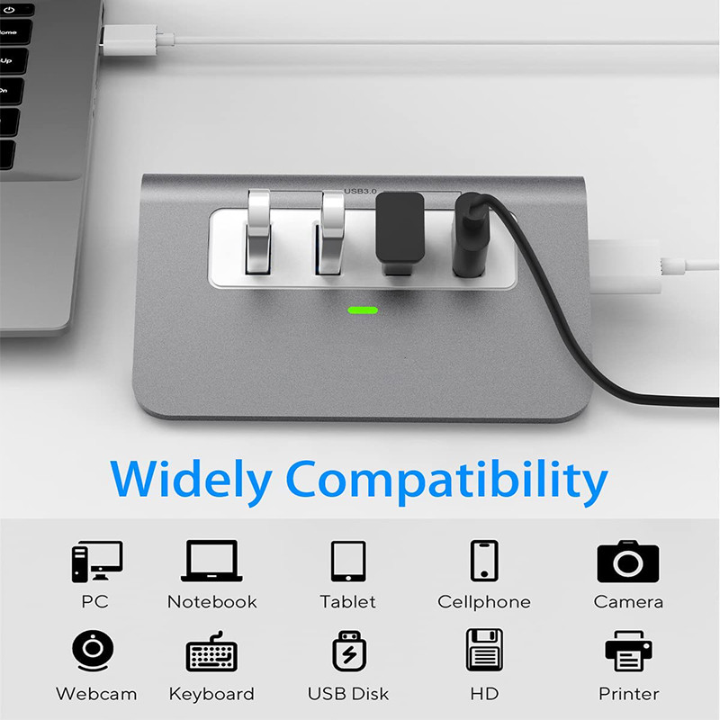 3.0 Επεκτάτης 4 θύρες USB-C Adapter Hub USB Dock HUB Splitter USB Universal Device Λάπτοπ