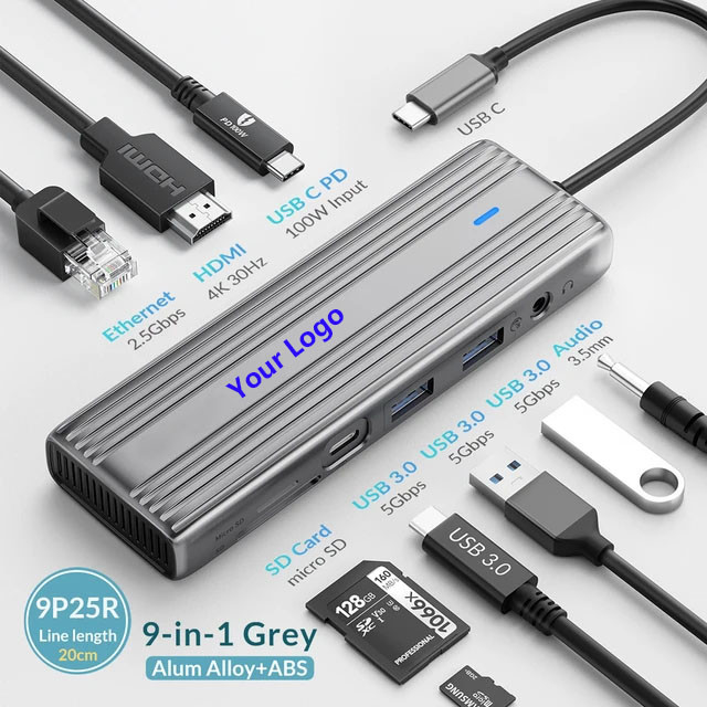 USB C Hub με 4K HDMI και υψηλής ταχύτητας USB 3.0 συμβατό με Windows Mac