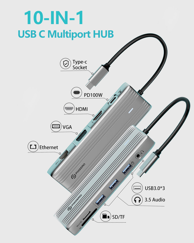 USB C Hub με 4K HDMI και υψηλής ταχύτητας USB 3.0 συμβατό με Windows Mac