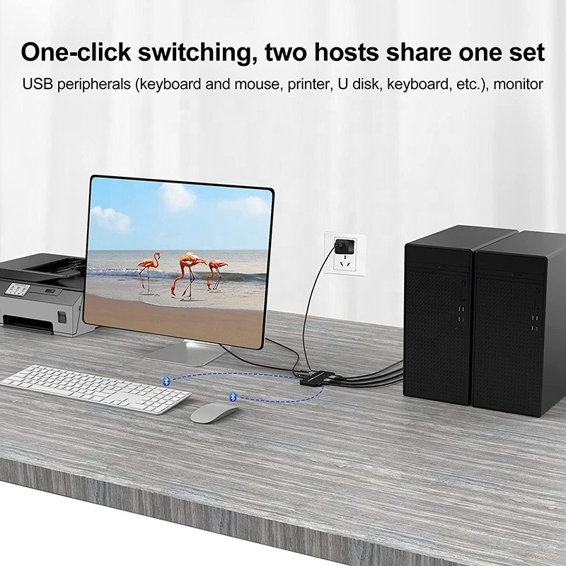 2 θύρες HDMI 2.1 KVM Switch με USB 3.0 2 Εισόδου 1 Έκδοσης Δείκτες LED Γυναίκα-Γυναίκα