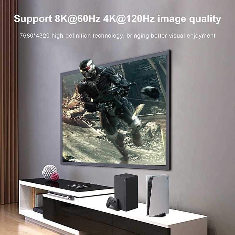 8K HDMI Switch 3 In 1 Out Υποστήριξη 3 HDMI Input 8K 60Hz 4K 120Hz Προηγμένη τεχνολογία