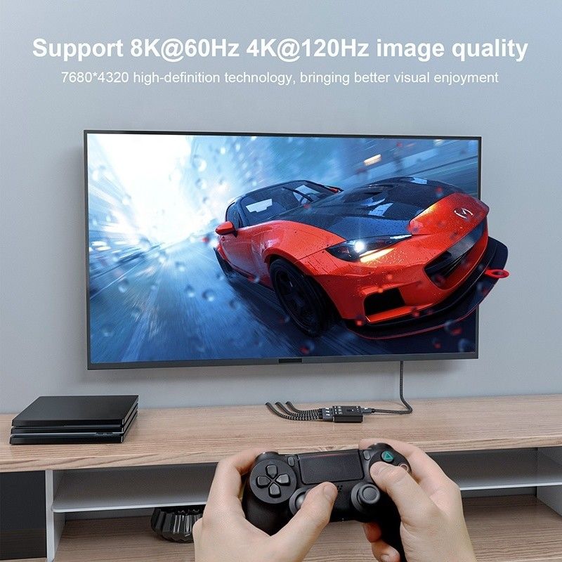 8K 120Hz HDR 3 θύρες HDMI Switcher 3 σε 1 Out Plug Remote Converter