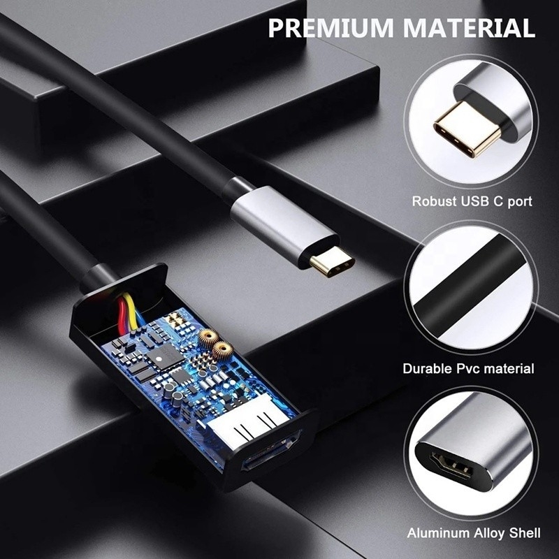 Άντρας-γυναίκας USB 3.1 τύπου C σε HDMI HDTV καλώδιο προσαρμογέα μετατροπέα 4K 60Hz 1080P CCA οδηγός