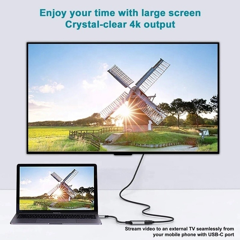Άντρας-γυναίκας USB 3.1 τύπου C σε HDMI HDTV καλώδιο προσαρμογέα μετατροπέα 4K 60Hz 1080P CCA οδηγός