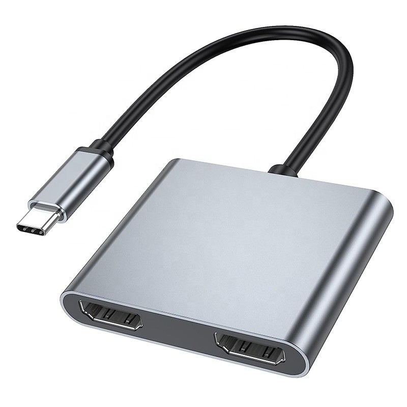 Τύπος C Άντρας σε Δύο HDMI Γυναίκα Thunderbolt 3 USB-C Multi-Monitor Adapter Cable 4K 30Hz