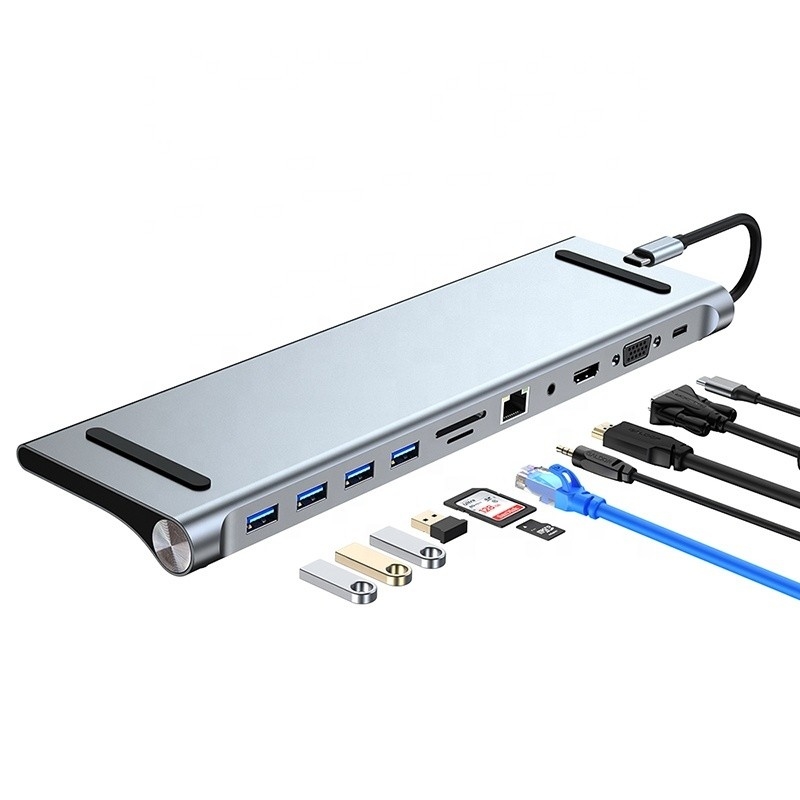 11 σε 1 USB τύπου C Πολυλειτουργικός προσαρμογός Hub για φορητό υπολογιστή και κινητό τηλέφωνο