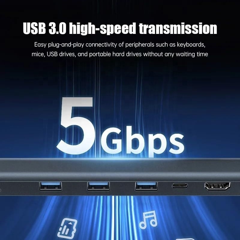 USB 3.1 Διασύνδεση τύπου 10 σε 1 Type C Hub για μεταφορά δεδομένων υψηλής ταχύτητας και φόρτιση