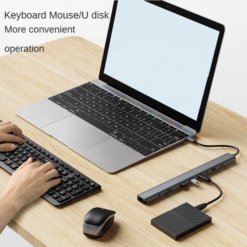 USB 3.1 Διασύνδεση τύπου 10 σε 1 Type C Hub για μεταφορά δεδομένων υψηλής ταχύτητας και φόρτιση