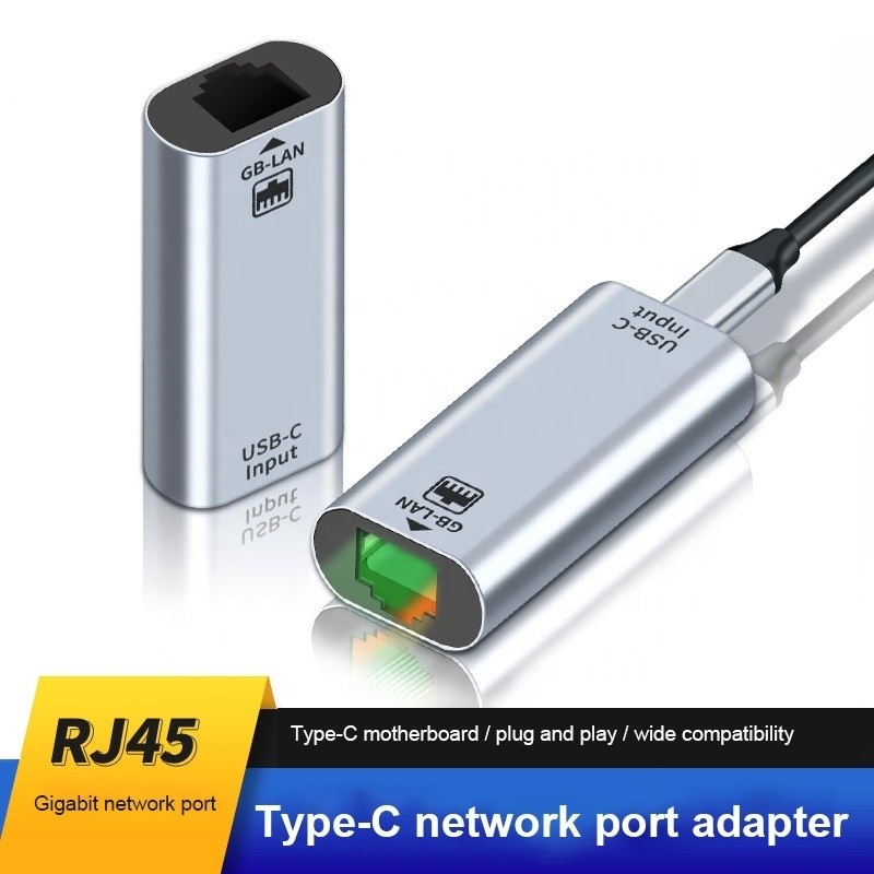 Διάτακτη θύρας USB C από θηλυκή σε θύρα Ethernet 10/100/1000 Mbps Ταχύτητα για γρήγορη σύνδεση δικτύου