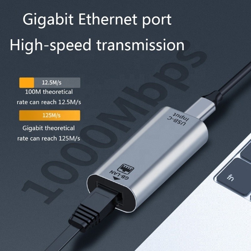 Διάτακτη θύρας USB C από θηλυκή σε θύρα Ethernet 10/100/1000 Mbps Ταχύτητα για γρήγορη σύνδεση δικτύου