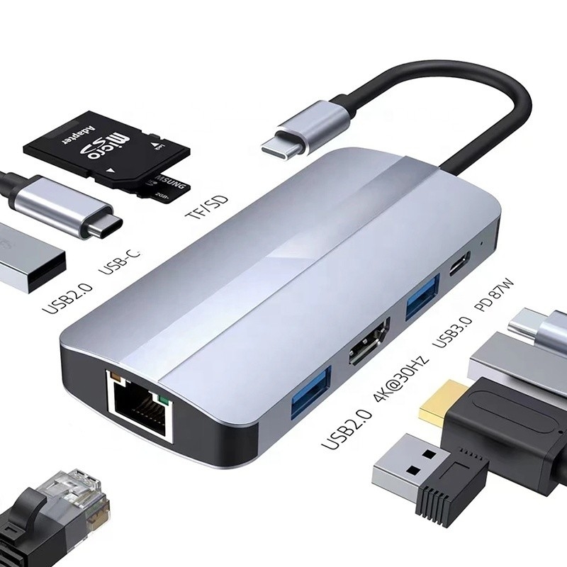 Mac Notebook 9 σε 1 Type-C USB-C Hub με HDTV Multi Port Docking Station Adapter
