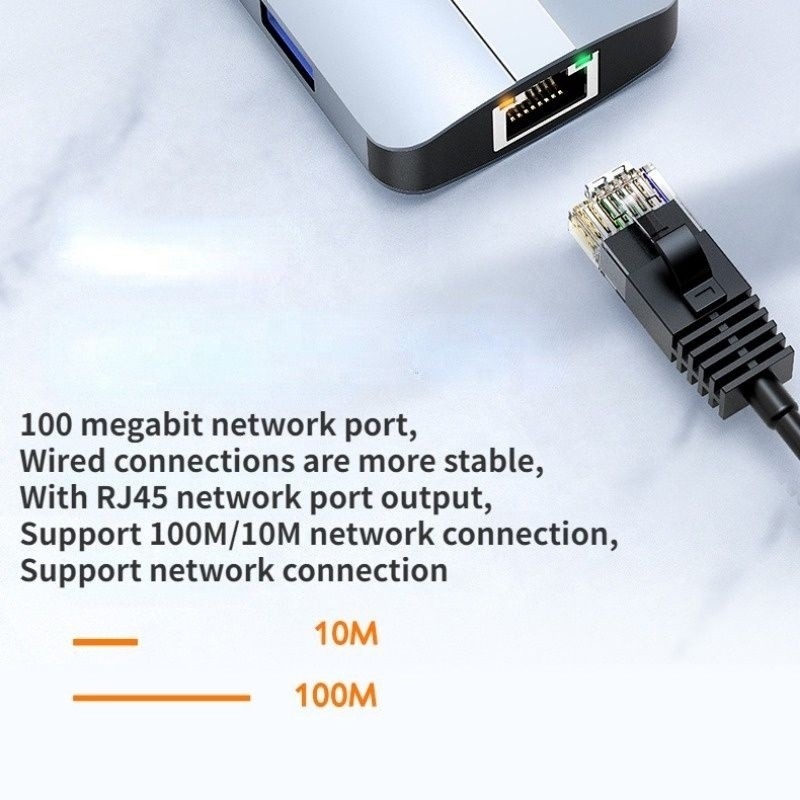 USB Type C Hub Multiport Dock Station με λειτουργία δικτύου φόρτισης μεταφοράς βίντεο