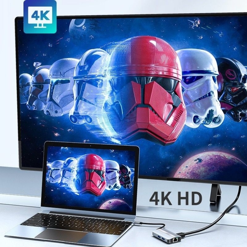 USB Type C Hub Multiport Dock Station με λειτουργία δικτύου φόρτισης μεταφοράς βίντεο