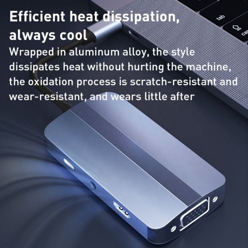 11 σε 1 USB-C Hub Τύπος-C προς HDMI USB3.0 USB2.0 SD TF Adapter Hub με αναγνώστη καρτών