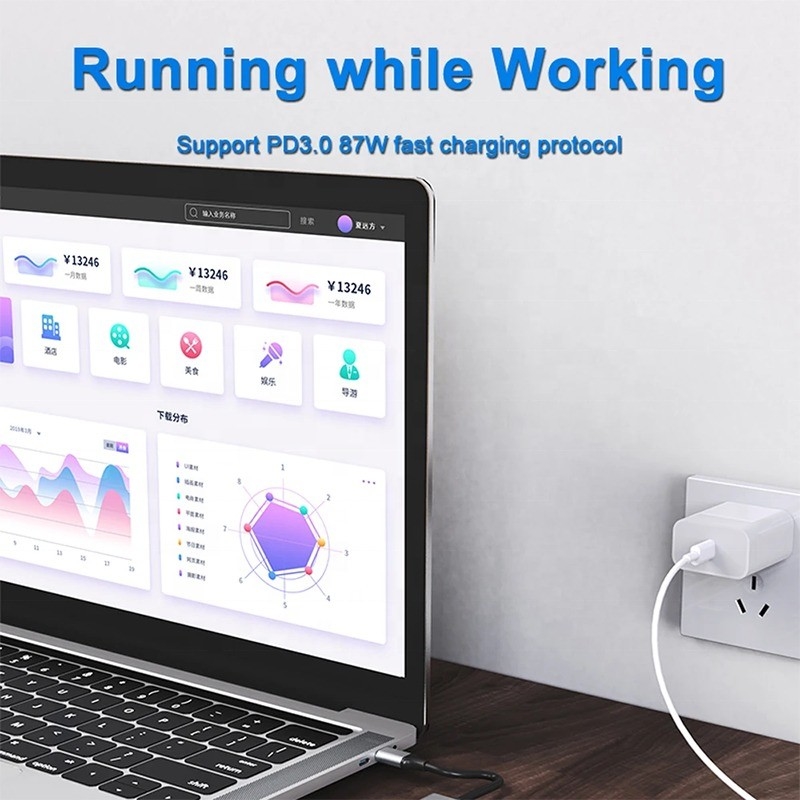 7 σε 1 USB C USB-C Hub για Macbook Gray HDMI USB 3.0 USB2.0 RJ45 SD/TF Reader Card PD έξοδος