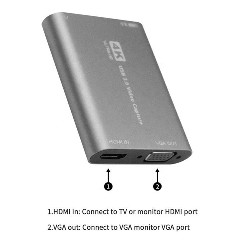 USB 3.0 HDMI Video Capture DVR Card Box με μικρόφωνο VGA Loop Out για την κάμερα υπολογιστή Xbox