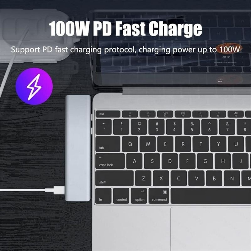 USB Type C 7-In-1 Multiport Dock Hub Adapter με έξοδο HDMI USB 3.0 USB 2.0 SD/TF PD