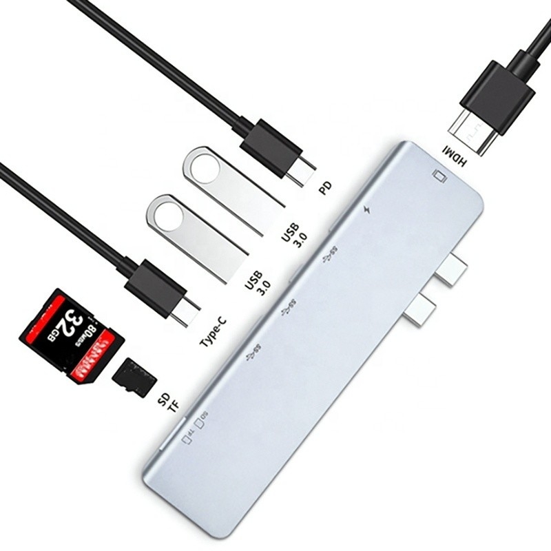 USB C τύπου C 4K 30Hz HDMI USB 3.0 TF SD Adapter Hub Docking Station για το Macbook Pro