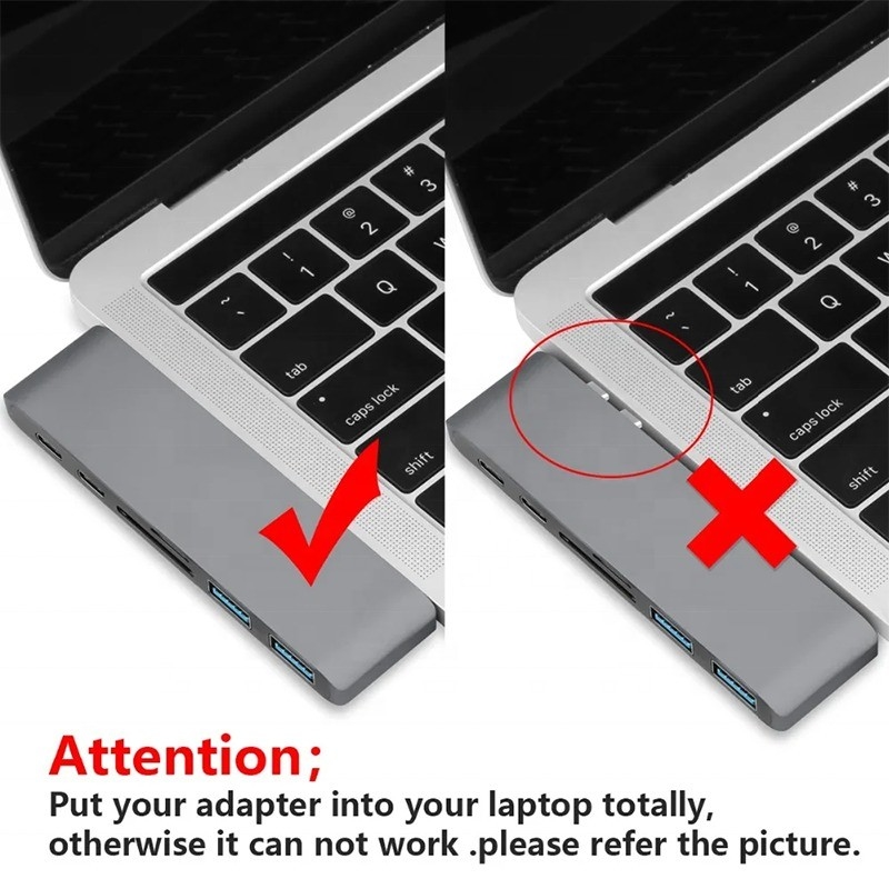 Πολλαπλόπορτο σταθμό δέσμευσης 6-σε-1 Type-C Hub Adapter με έξοδο SD/TF 2 * USB3.0 2 * USB-C