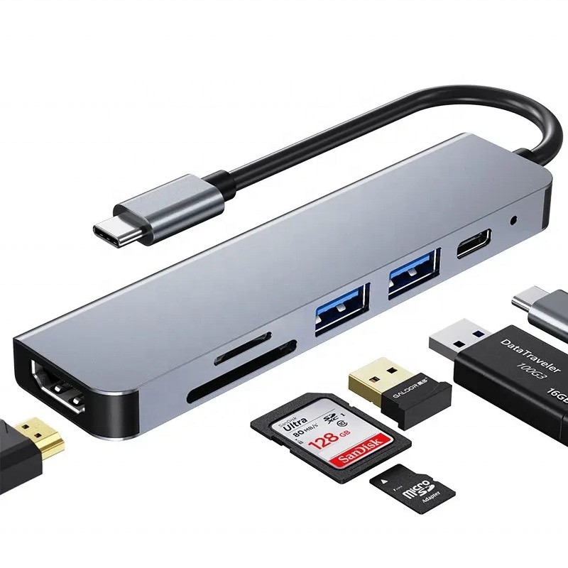 USB 3.1 Docking Station Hub με αναγνώστη κάρτας SD 4K HDMI USB3.0 TF και φόρτιση PD 87W