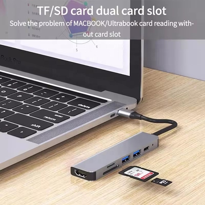 USB 3.1 Docking Station Hub με αναγνώστη κάρτας SD 4K HDMI USB3.0 TF και φόρτιση PD 87W