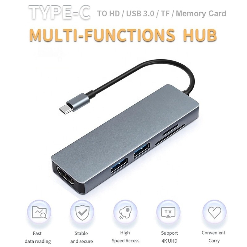 11 σε 1 USB-C Hub Τύπος-C προς HDMI USB3.0 USB2.0 SD TF Adapter Hub με αναγνώστη καρτών