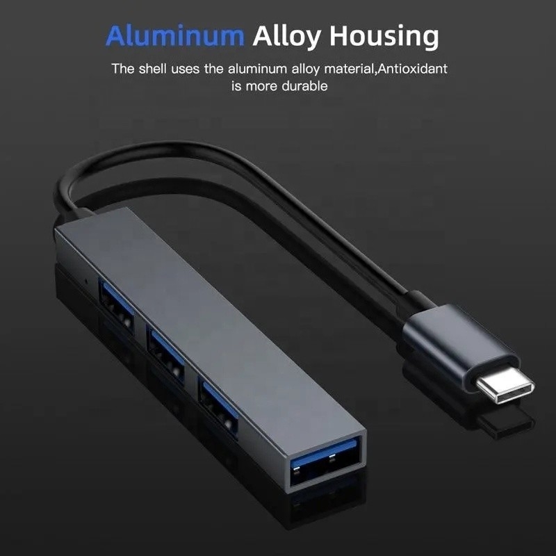 Τύπος C Διασύνδεση 4 σε 1 14 θύρες Hub Τύπος C OTG προς USB 3.0 2.0 Adapter Αλουμινίου
