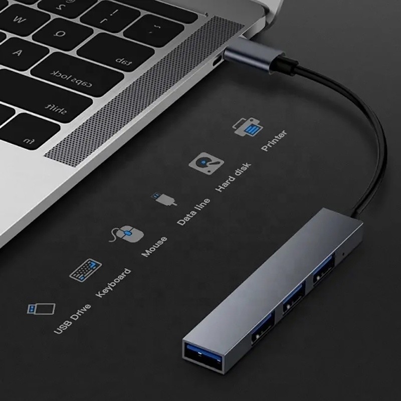 Τύπος C Διασύνδεση 4 σε 1 14 θύρες Hub Τύπος C OTG προς USB 3.0 2.0 Adapter Αλουμινίου