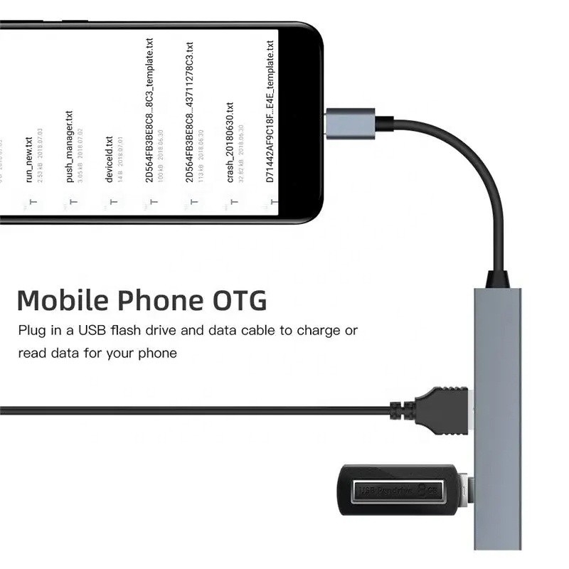 Τύπος C Διασύνδεση 4 σε 1 14 θύρες Hub Τύπος C OTG προς USB 3.0 2.0 Adapter Αλουμινίου