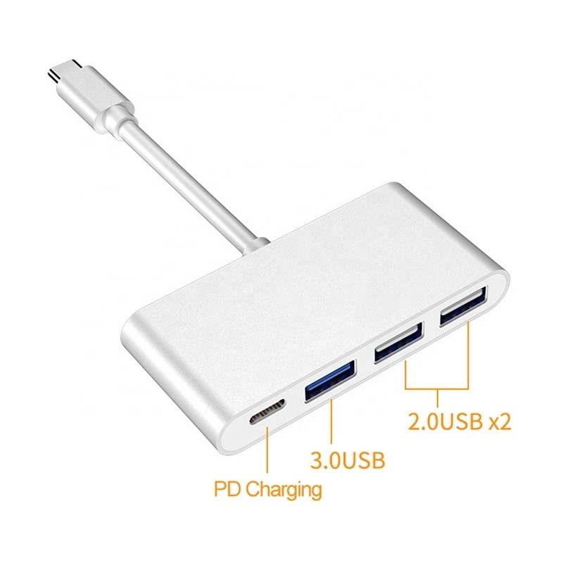 USB 3.1 Διασύνδεση 4-In-1 Τύπου C Hub Πολλαπλός προσαρμογός για ταχεία μεταφορά δεδομένων