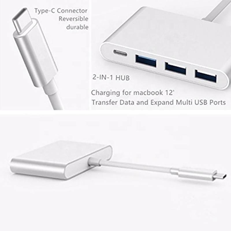 USB 3.1 Διασύνδεση 4-In-1 Τύπου C Hub Πολλαπλός προσαρμογός για ταχεία μεταφορά δεδομένων