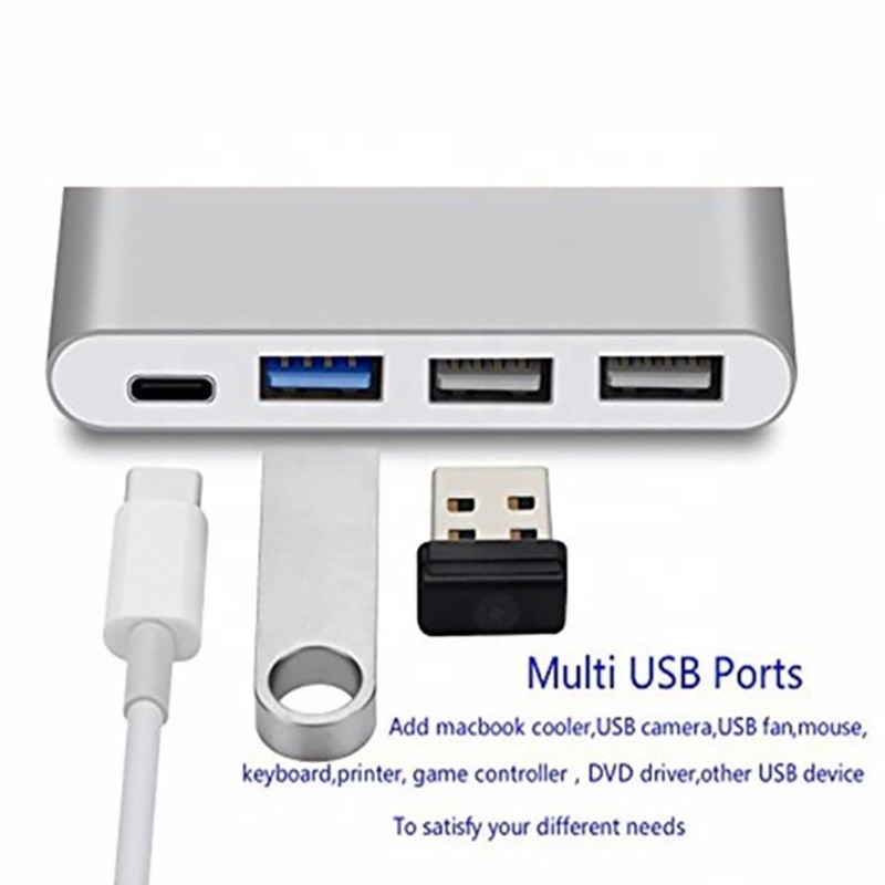 USB 3.1 Διασύνδεση 4-In-1 Τύπου C Hub Πολλαπλός προσαρμογός για ταχεία μεταφορά δεδομένων