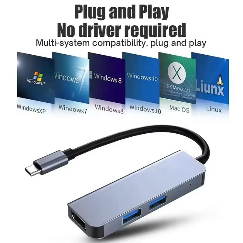 USB C Hub με 4K HDMI και υψηλής ταχύτητας USB 3.0 συμβατό με Windows Mac