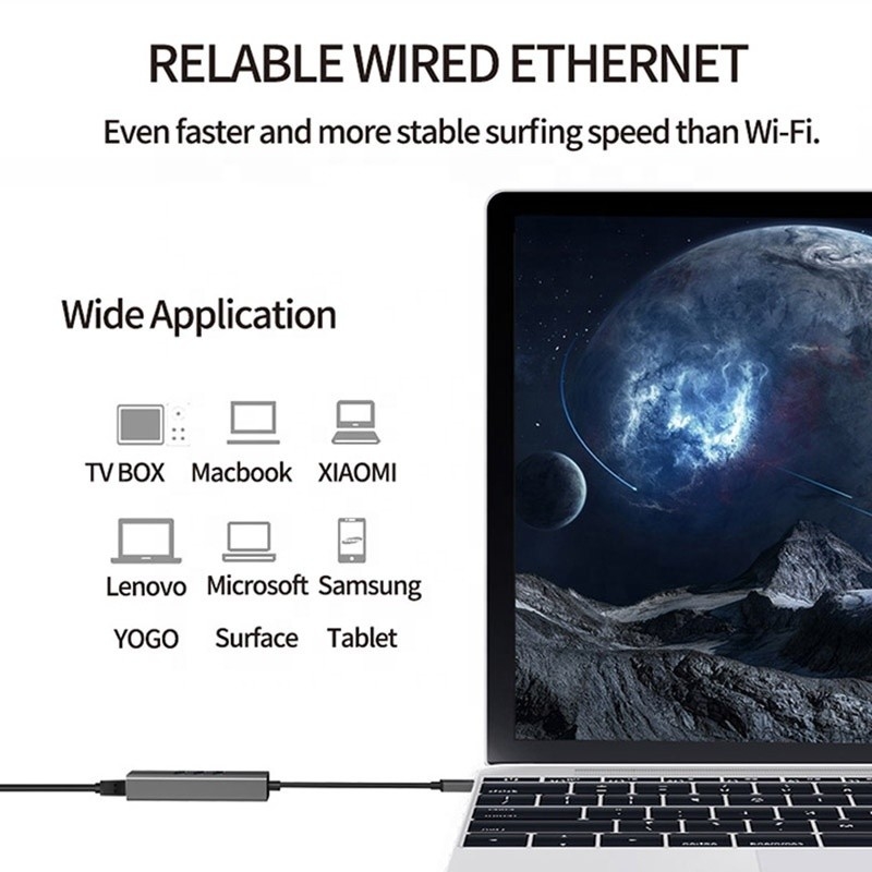 Γκρέι USB3.0 Hub και RJ45 Lan Adapter με 3 θύρες USB Gigabit Ethernet Network Card