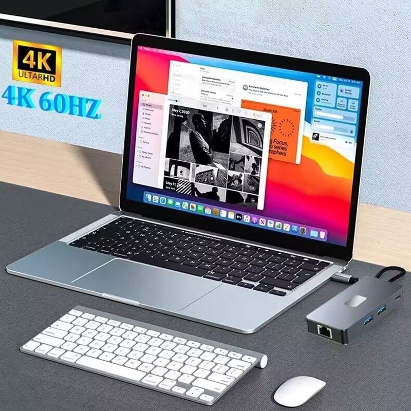 8-In-1 Multiport Adapter USB-C Hub με HDMI 3 USB3.0 RJ45 και PD έξοδος 5-8 θύρες