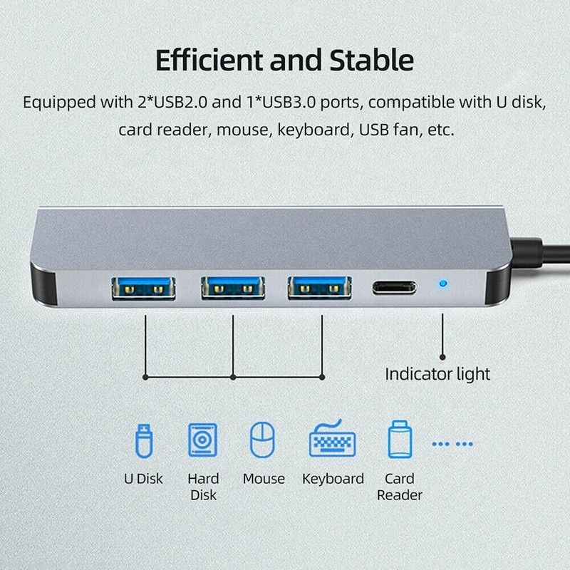 Προσαρμοσμένο 6-In-1 USB C Type-C Hub για 4K HDMI και USB 3.0 για Macbook OEM / ODM
