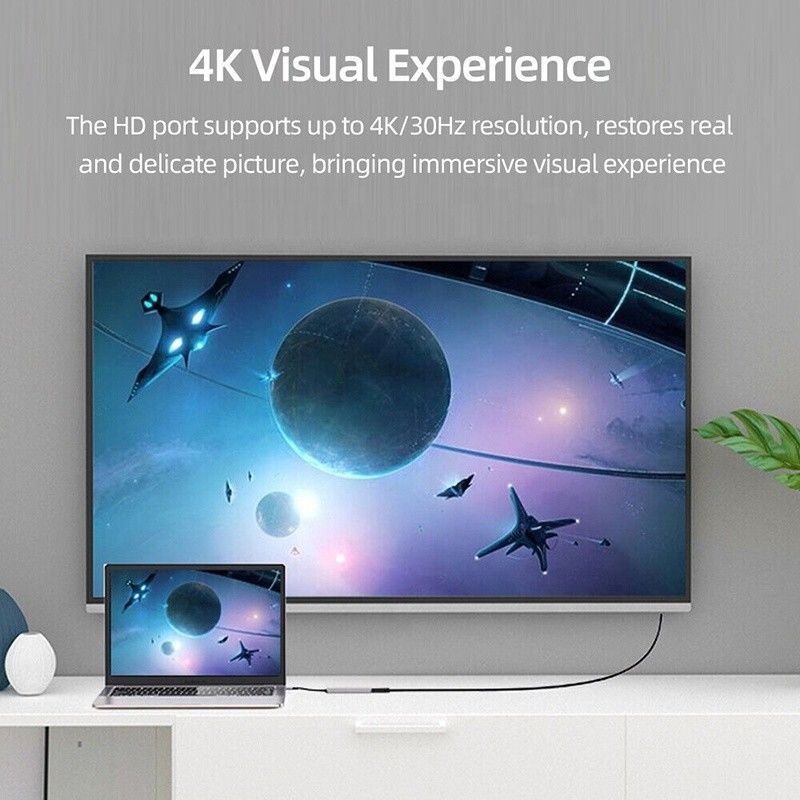 Προσαρμοσμένο 6-In-1 USB C Type-C Hub για 4K HDMI και USB 3.0 για Macbook OEM / ODM