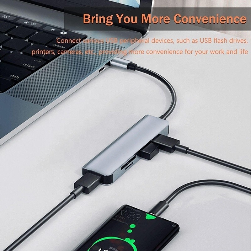 USB A/C Εισαγωγή USB 3.0 Τύπος C Πολλαπλόπορτης Σταθμός Ενσωμάτωσης με αναγνώστη κάρτας SD/TF