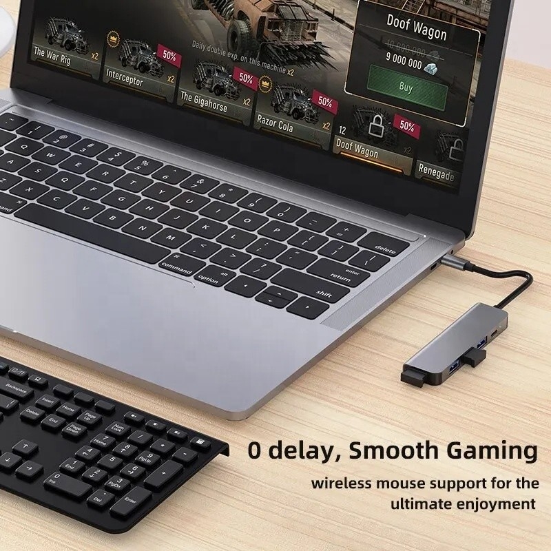 9-In-1 USB C Type C Adapter Hub με φόρτιση 100W PD και έξοδο USB3.0 3*USB2.0