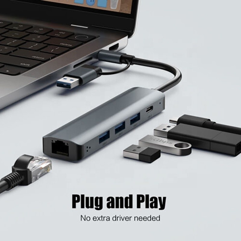 12-in-1 Multiport Adapter USB C Hub Docking Station με διεπαφή USB 3.1 και RJ45 Gigabit Ethernet
