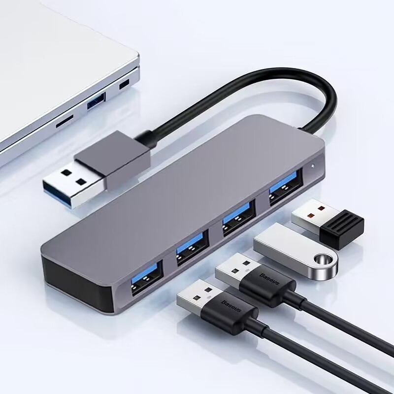 Υψηλής ταχύτητας 4 θύρες USB 3.0 HUB 5Gbps USB C φορητό με προσαρμογέα ρεύματος για PC Mac Laptop
