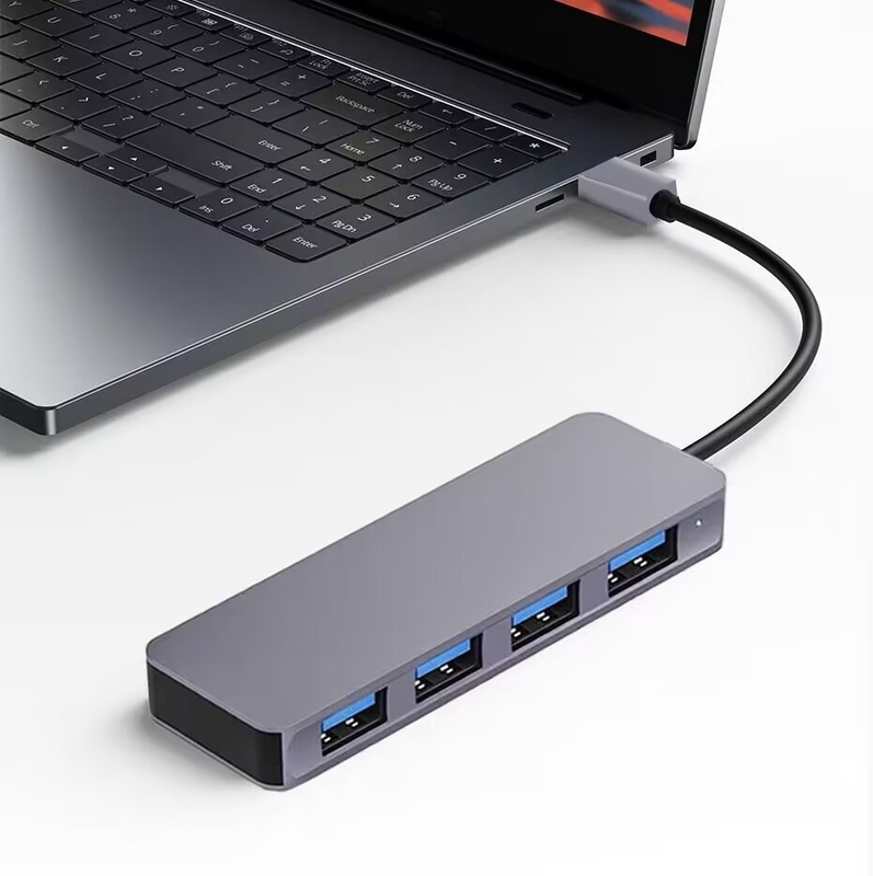 Υψηλής ταχύτητας 4 θύρες USB 3.0 HUB 5Gbps USB C φορητό με προσαρμογέα ρεύματος για PC Mac Laptop
