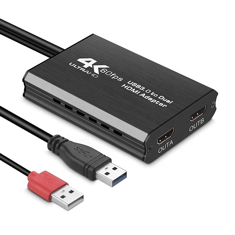 Χωρίς θωράκιση USB 3.0 Δύο HDMI x2 Output Audio Converter Converter για οθόνη φορητού υπολογιστή