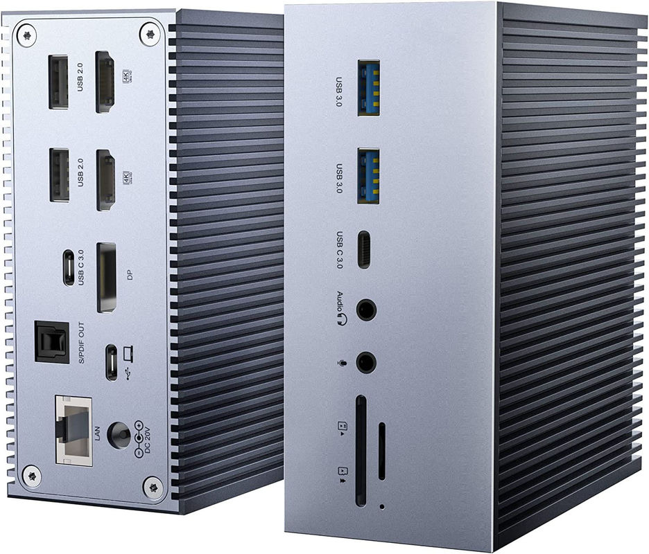 Σταθμός αποσύνδεσης φορητού υπολογιστή USB C Dual HD 4K 16-In-1 Σταθμός αποσύνδεσης με υποστήριξη MST